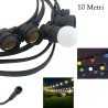 DOBO Catena Luci 10M 20 portalampadine lampade E27 Nera IP65 arredo...