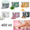 Cera depilatoria barattolo 400ml Olio Argan Miele Latte Clorofilla ceretta pelle