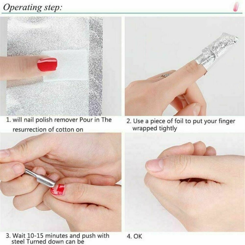 Lidan 100 Fogli alluminio spugna rimozione smalto GEL semipermanent...