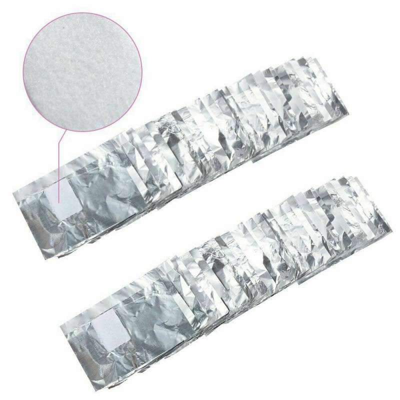 Lidan 100 Fogli alluminio spugna rimozione smalto GEL semipermanent...