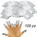 100 Fogli alluminio spugna rimozione smalto GEL semipermanente unghie nail art