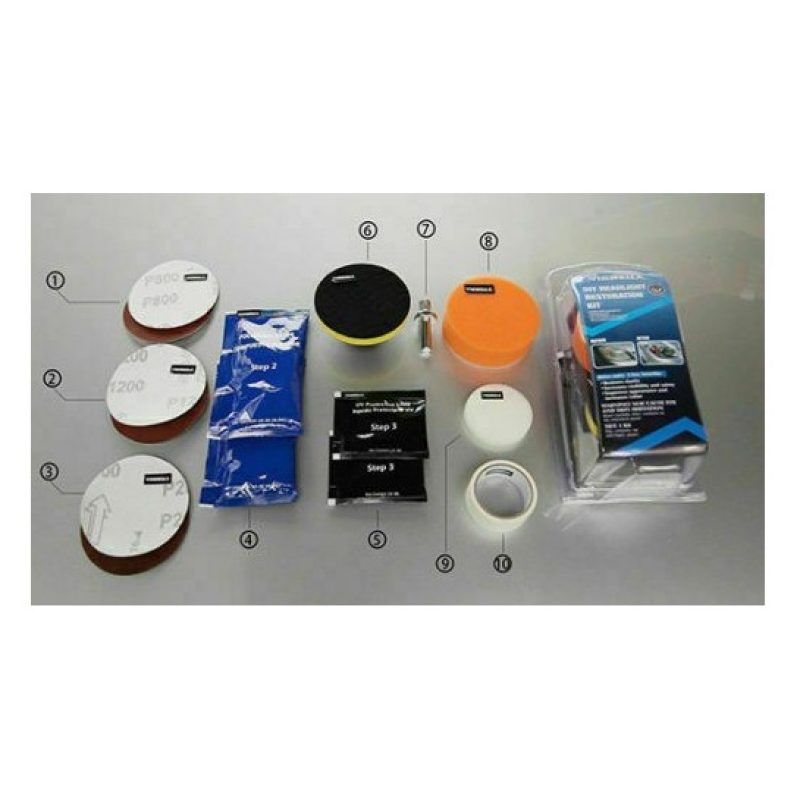 Kit pulizia restauro fari auto moto camper lucidante rigenerante DIY