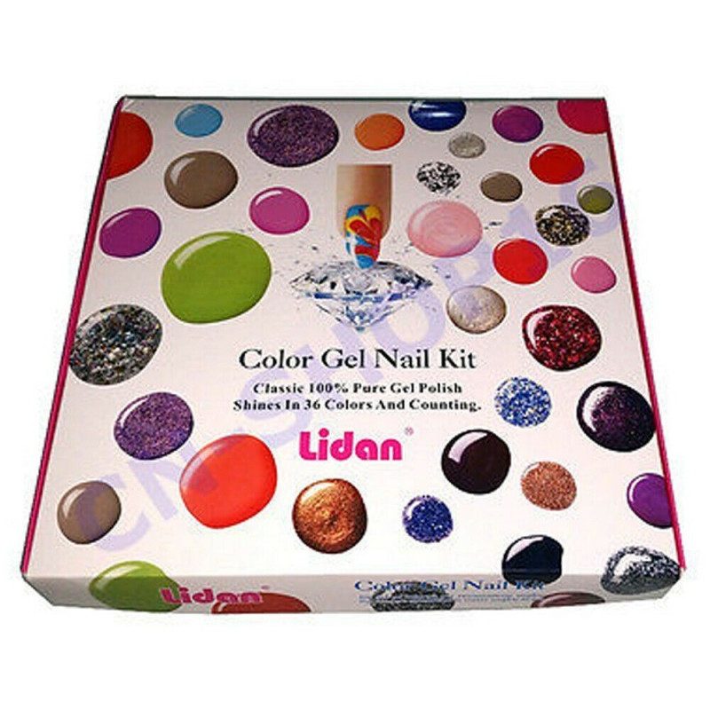 Lidan Kit 36 GEL UV colori ricostruzione unghie nail art vasetti 7g...