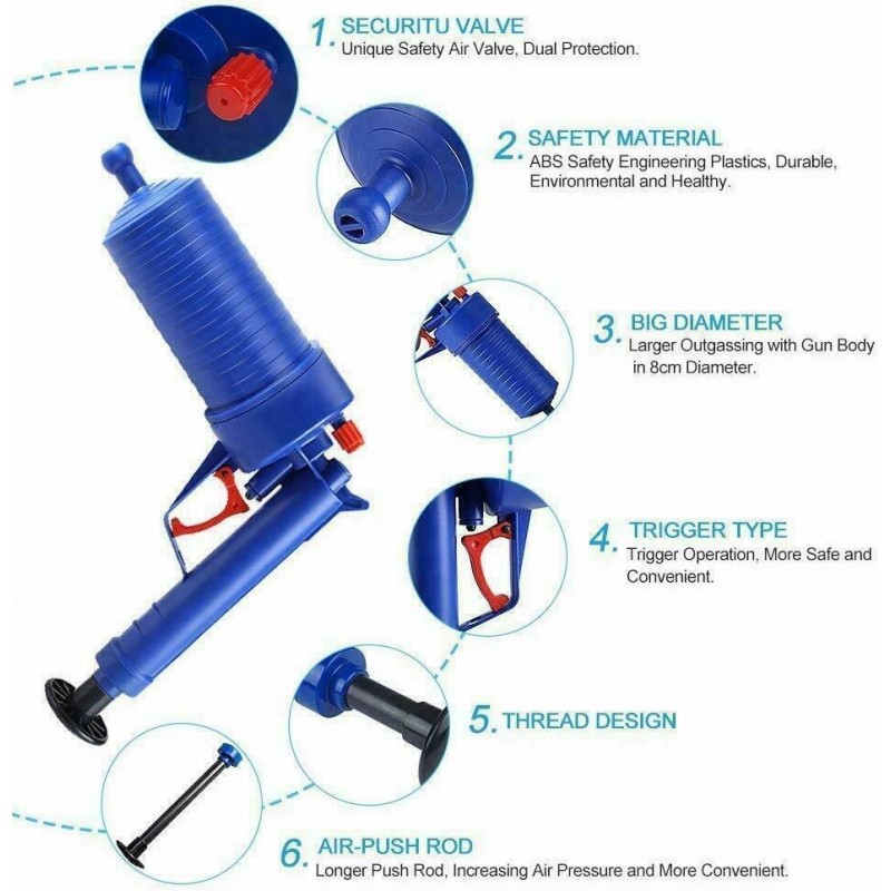 Generico Sturatubi stura lavandino scarico pistola manuale WC tubi ...