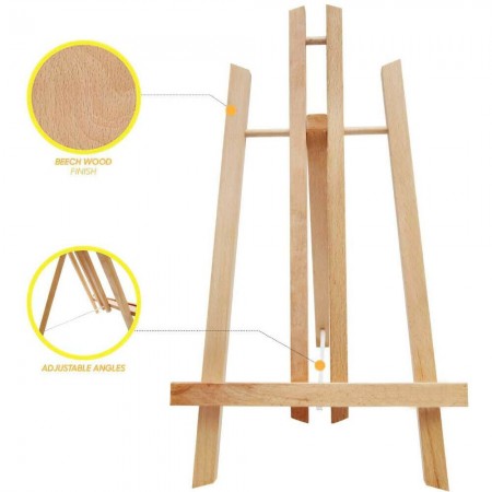 Cavalletto Legno tela pittura 50 cm pieghevole espositore dipinti mini pittore