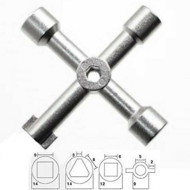 Chiave multiuso cassette contatore utenze acqua gas luce caldaia