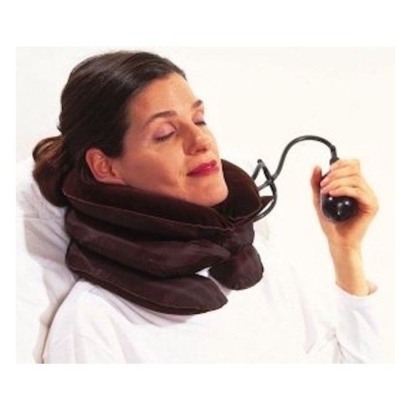 Cuscino cervicale gonfiabile 3 strati per sollievo dolori cervicali muscolari collo, cuscino da viaggio gonfiabile