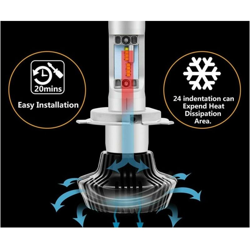 DRIWEI Coppia lampade ricambio auto LED 7S H1 bianco freddo 6000K f...
