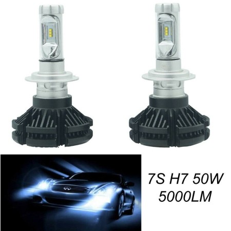 Coppia lampade ricambio auto LED 7S H7 bianco 6000K fari 50W lampadine veicoli