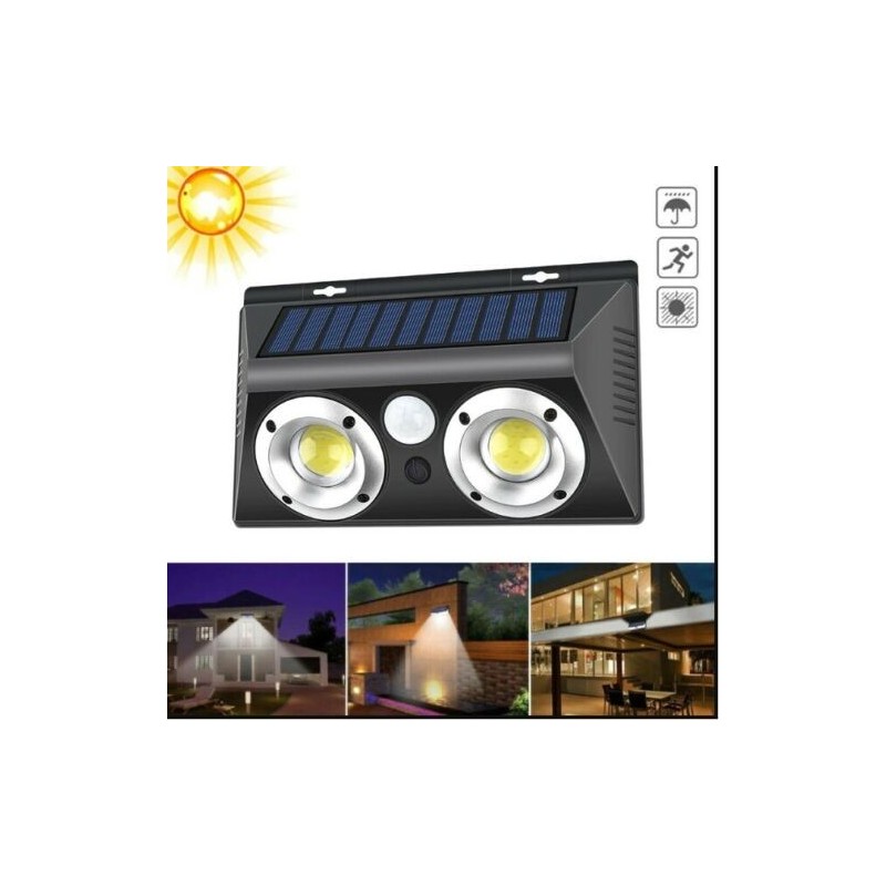 Lampada ad induzione Led COB 20W faretto pannello solare IP65 sensore infrarossi