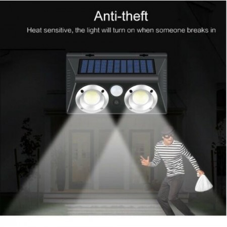 Lampada ad induzione Led COB 20W faretto pannello solare IP65 sensore infrarossi