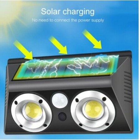 Lampada ad induzione Led COB 20W faretto pannello solare IP65 sensore infrarossi