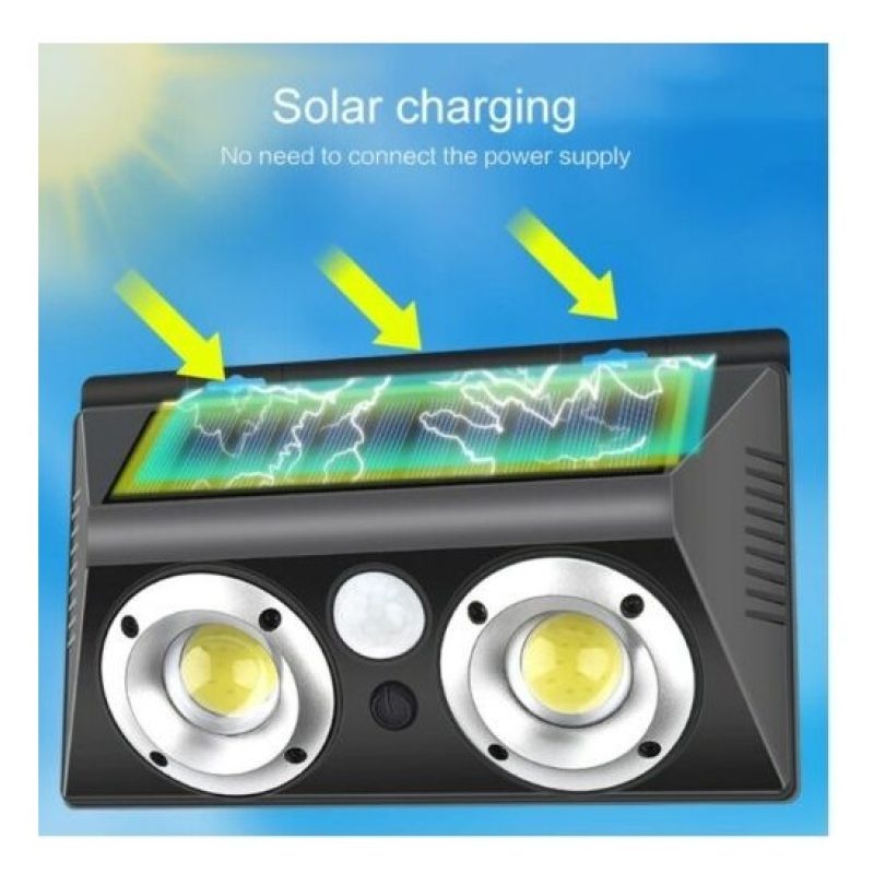 Driwei Lampada ad induzione Led COB 20W faretto pannello solare IP6...