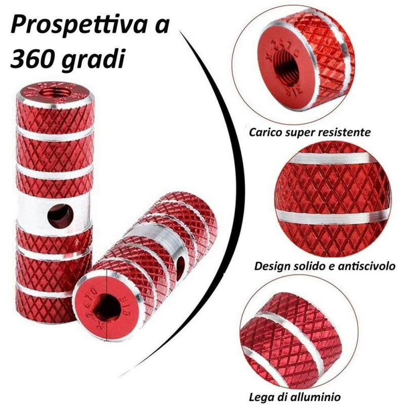 DOBO Pedane bici poggiapiedi asse anteriore posteriore ciclismo 6 x...