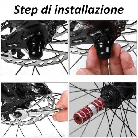 Pedane bici poggiapiedi asse anteriore posteriore ciclismo 6 x 2,3 cm accessori