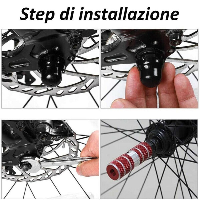 DOBO Pedane bici poggiapiedi asse anteriore posteriore ciclismo 6 x...