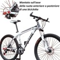 Pedane bici poggiapiedi asse anteriore posteriore ciclismo 6 x 2,3 cm accessori