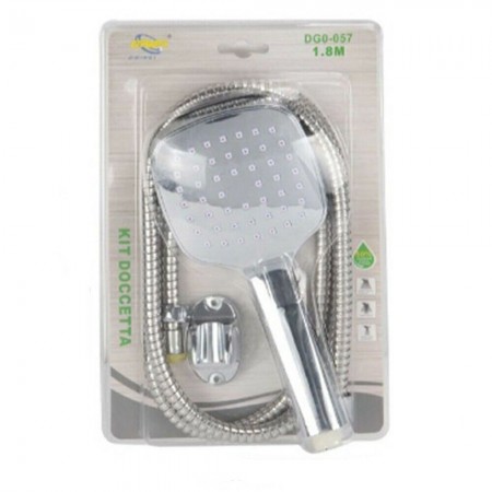 Kit doccetta soffione fissaggio da muro tubo flessibile bagno arredo doccia casa
