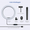 Anello luminoso a LED 26 cm foto cellulare video streaming selfie treppiedi 2 M