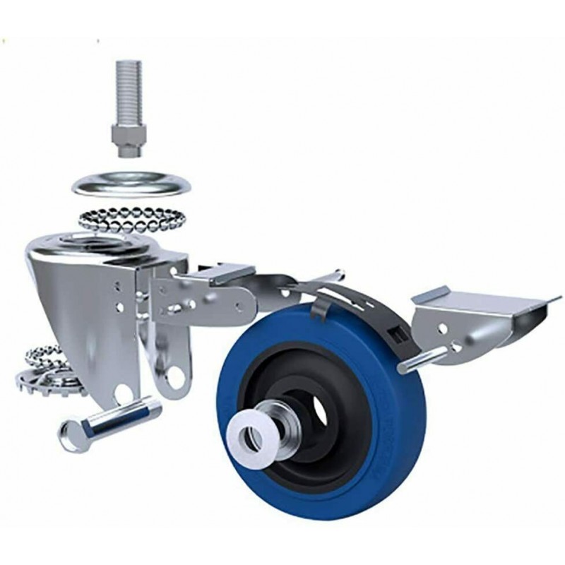 DOBO 4x Rotella ruota con vite blocco 5cm girevole doppio asse mobi...
