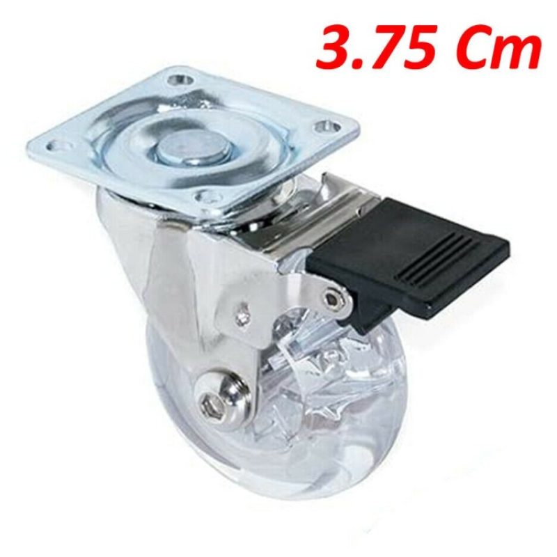 DOBO 4 Rotelle ruote trasparenti con freno acciaio plastica ruota g...