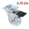 DOBO 4 Rotelle ruote trasparenti con freno acciaio plastica ruota g...