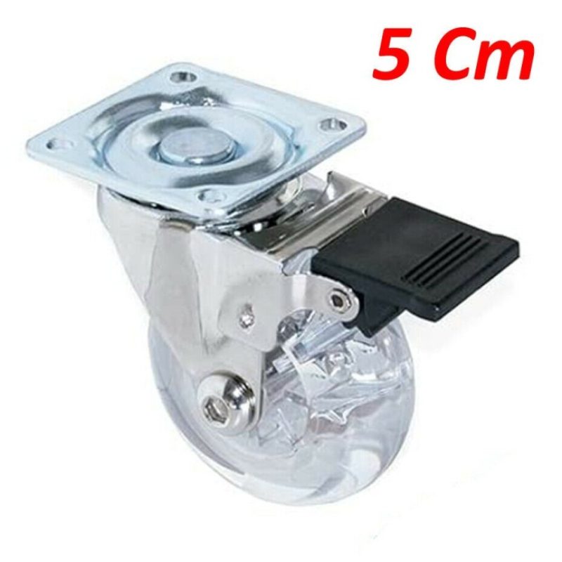 DOBO 4 Rotelle ruote trasparenti con freno acciaio plastica ruota g...