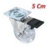 DOBO 4 Rotelle ruote trasparenti con freno acciaio plastica ruota g...