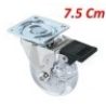 DOBO 4 Rotelle ruote trasparenti con freno acciaio plastica ruota g...