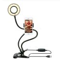Lampada anello Led selfie live streaming video foto flessibile supporto pinza