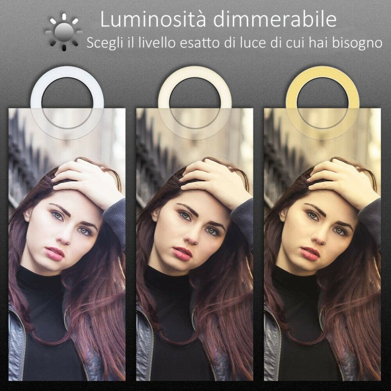 DOBO Lampada ad anello 15 cm luce LED treppiedi selfie streaming vi...