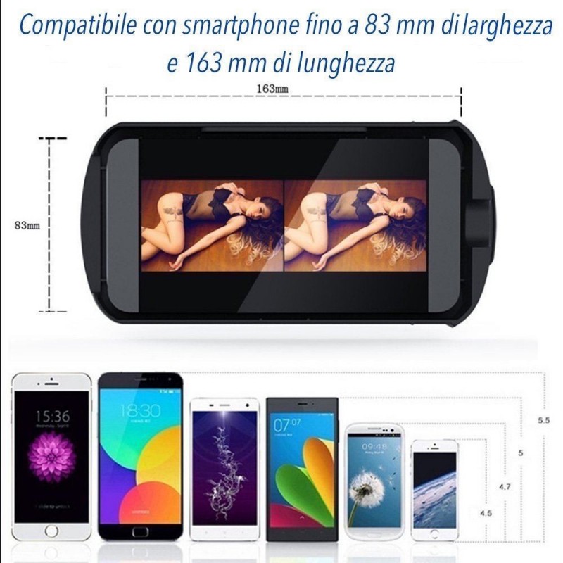VR 3d Occhiale visore versione 2.0 per realtà virtuale compatibile con smartphone iOS e Android da 3,5" a 6"