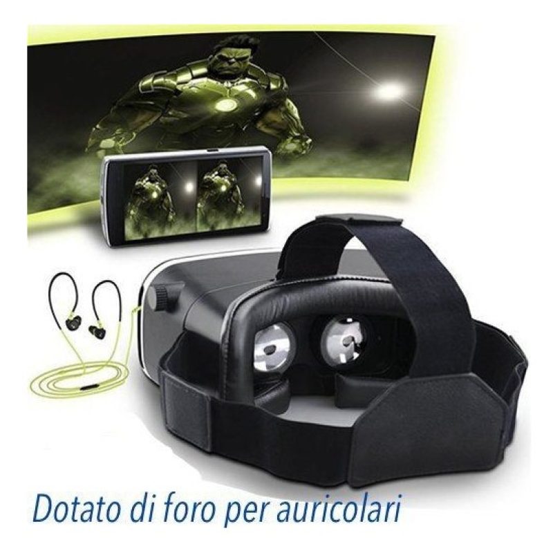 VR 3d Occhiale visore versione 2.0 per realtà virtuale compatibile con smartphone iOS e Android da 3,5" a 6"