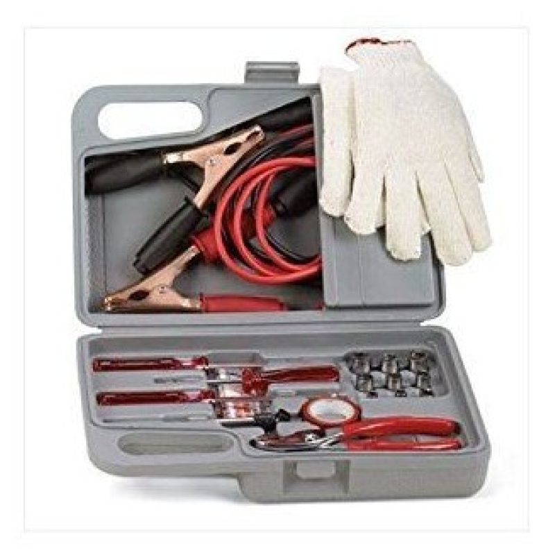 Kit di emergenza auto e moto in valigetta 30 accessori per ripristino e avviamento - cavi fusibili pinze nastro guanti bussole