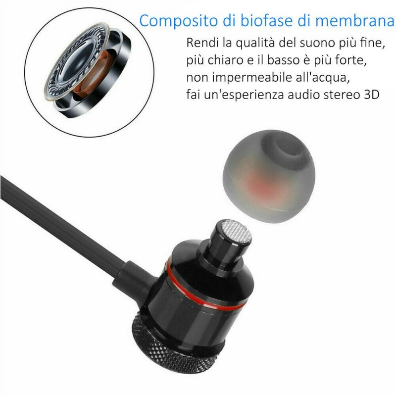 DOBO Cuffie auricolari wireless sport ricaricabili stereo musica mi...