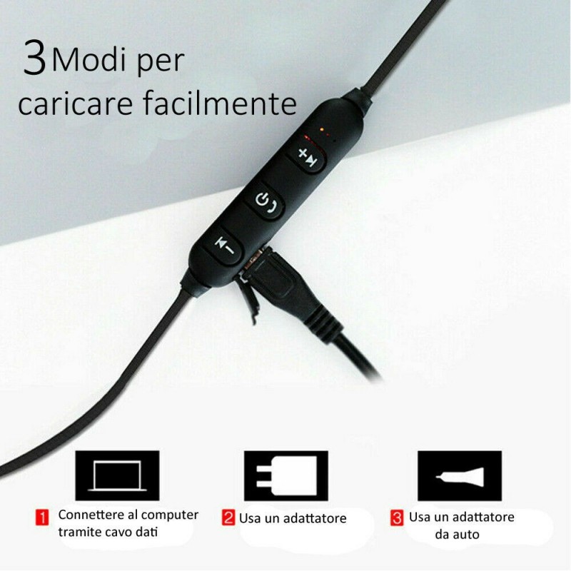 DOBO Cuffie auricolari wireless sport ricaricabili stereo musica mi...