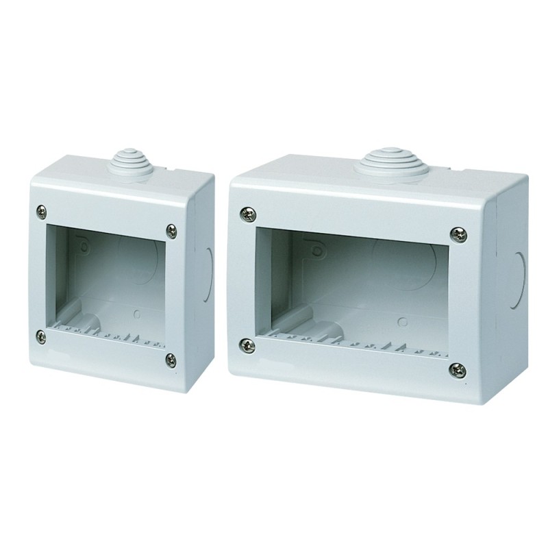 2x Custodia tenuta stagna 2 o 3 Moduli IP40 compatibile con interruttore prese
