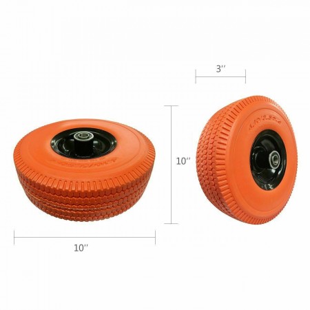 Ruota in Gomma Arancio antiforo Ruote Piene Carrello Portapacchi trasloco ricambio