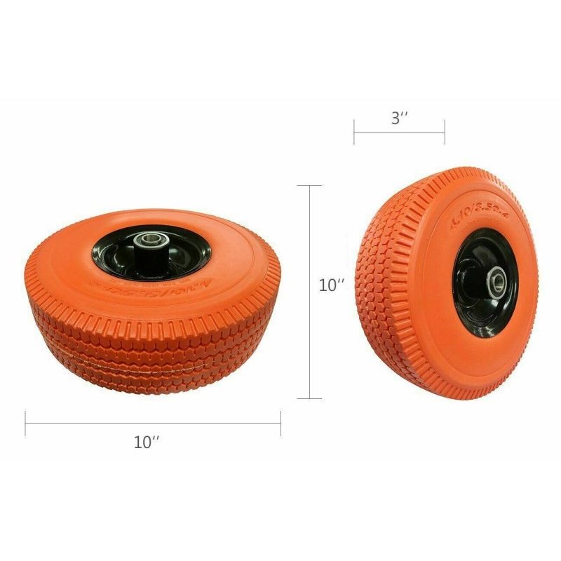 DOBO Ruota in Gomma Arancio antiforo Ruote Piene Carrello Portapacc...