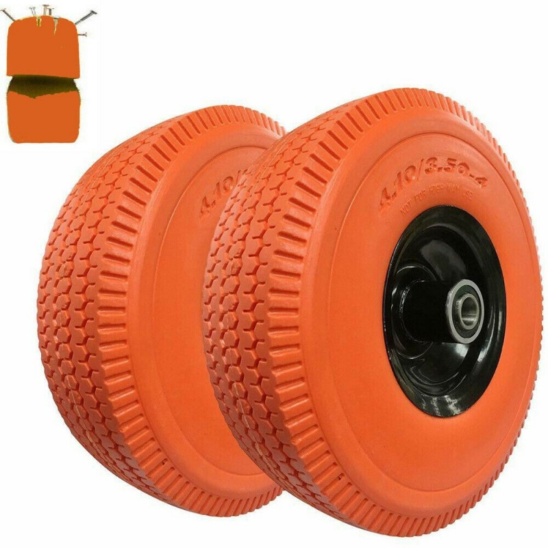 DOBO Ruota in Gomma Arancio antiforo Ruote Piene Carrello Portapacc...