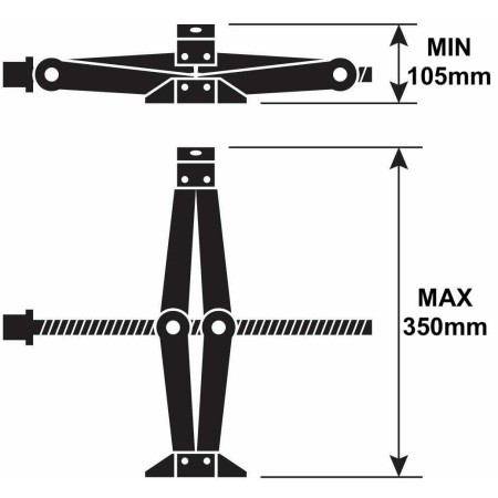 Crick pantografo sollevatore auto ruote manuale crik emergenza 1T 1000kg viaggio