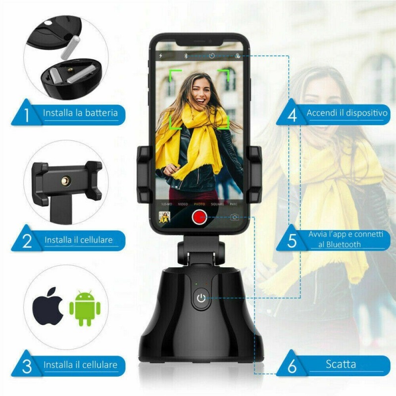 DOBO Apai genie robot selfie automatico rotazione 360 gradi foto vi...