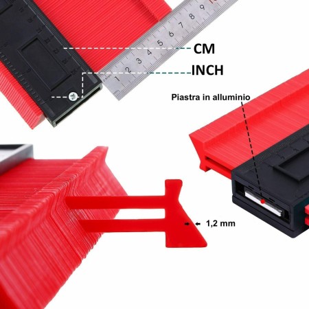 Metro misurazione profilazione angoli superfici squadrate tonde misurazione 25cm