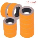 10x Rotoli etichette arancioni 21x12 cm prezzi 400 etichette adesivi prezzatrice