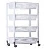DOBO Cesto salva spazio bianco grigio contenitore ruote 4 piani pla...