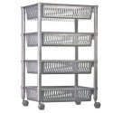 Cesto salva spazio bianco grigio contenitore ruote 4 piani plastica cesta casa