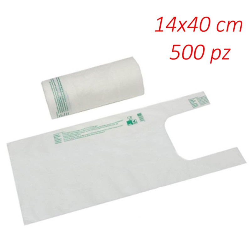 500 Shopper sacchetti buste biodegradabili compostabile compostabili 14x40cm bio