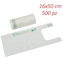 500 sacchetti shopper buste biodegradabili compostabili bio umido 16x50cm cucina