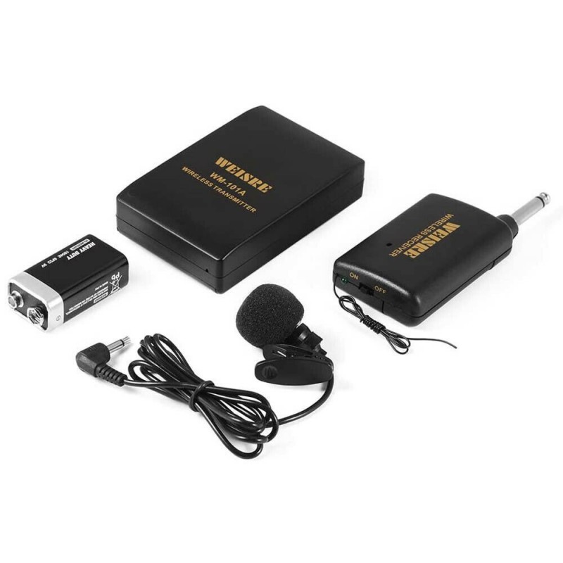 Microfono wireless radiomicrofono senza fili professionale VHF ricevitore WM-101