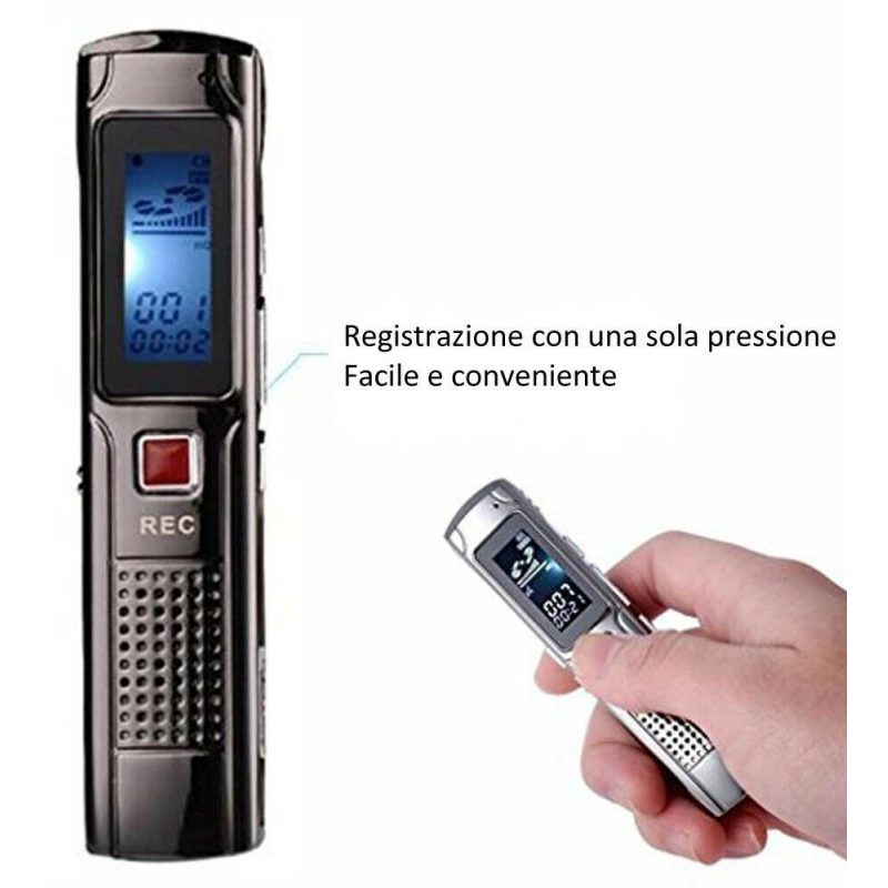 DOBO Registratore vocale digitale 8 gb mp3 ricaricabile voice recor...